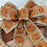 Fall Pumpkins Wreath Bow - 10" Wide, 18" Long Tails, Fall Decor, Orange, Beige, Sparkly