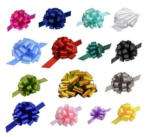 Assorted Gift Pull Bows for Christmas - Various Sizes, Set of 15, Variety Pack