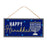 Festive Happy Hanukkah Wooden Sign - 12.5" x 6"