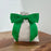 Pre-Tied Emerald Green Satin Bows - 4 1/2" Wide, Set of 12