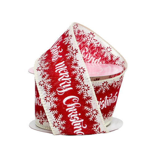 Red White Snowflakes Christmas Ribbon - 2 1/2 x 10 Yards — GiftWrap Etc