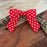 Red & White Polka Dots Pre-Tied Bows - 3" Wide, Set of 12