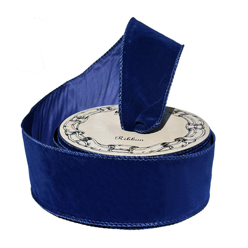 Royal Blue Velvet Decoration Ribbon - 2 1/2" x 25 Yards