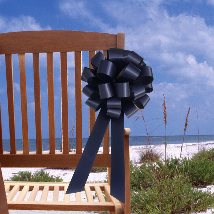 navy blue pull bows