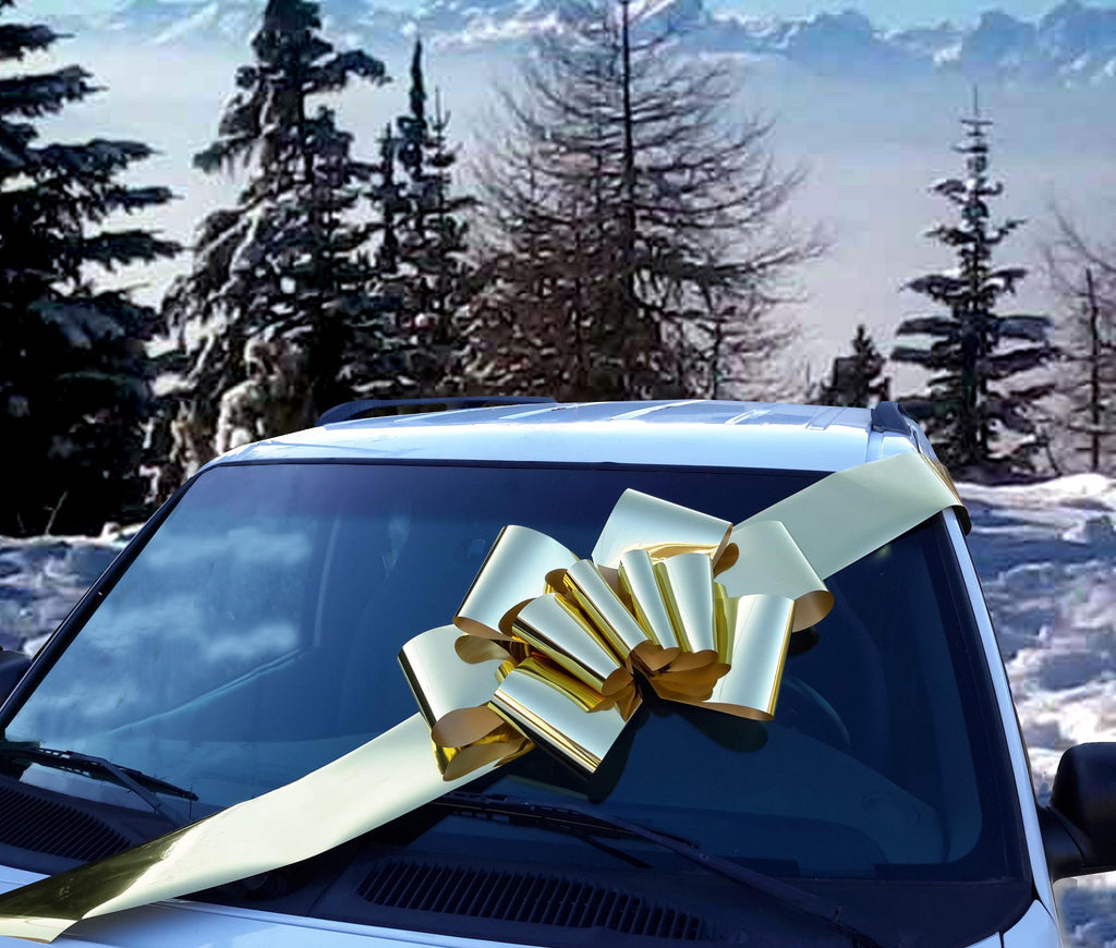 16 Extra Large Pull Bow Car Gift Wrapping Bows Ribbon Big Gift Bow, Gold