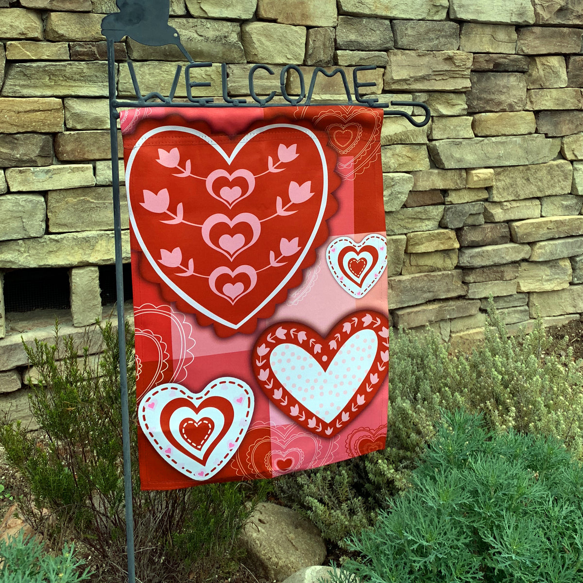 LOVE HEARTS Garden Size PremierSoft Valentine's Day Flag - 12 x 18